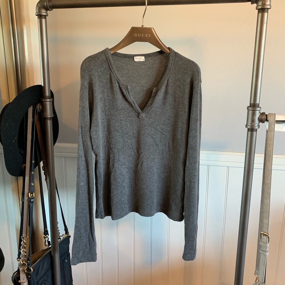 One size cropped grey John Galt sweater